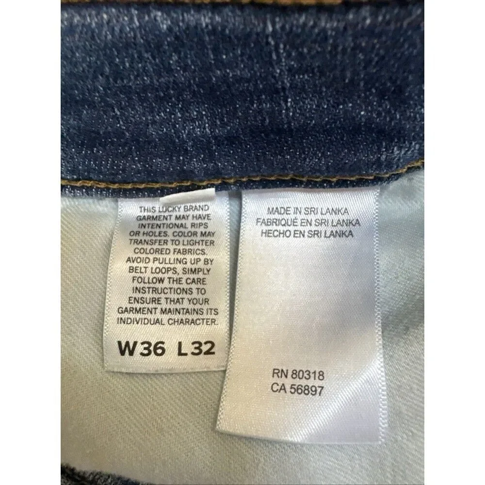 Lucky Brand Jeans 410 Athletic‎ Slim Mens 36x32 Blue Denim Faded Casual